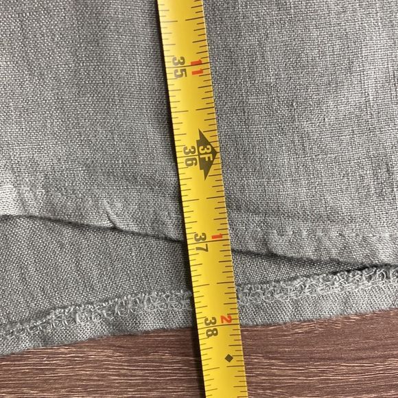 Womens One Size Fits All Olive Italian Linen Tulip Dress - Picture 8 of 9